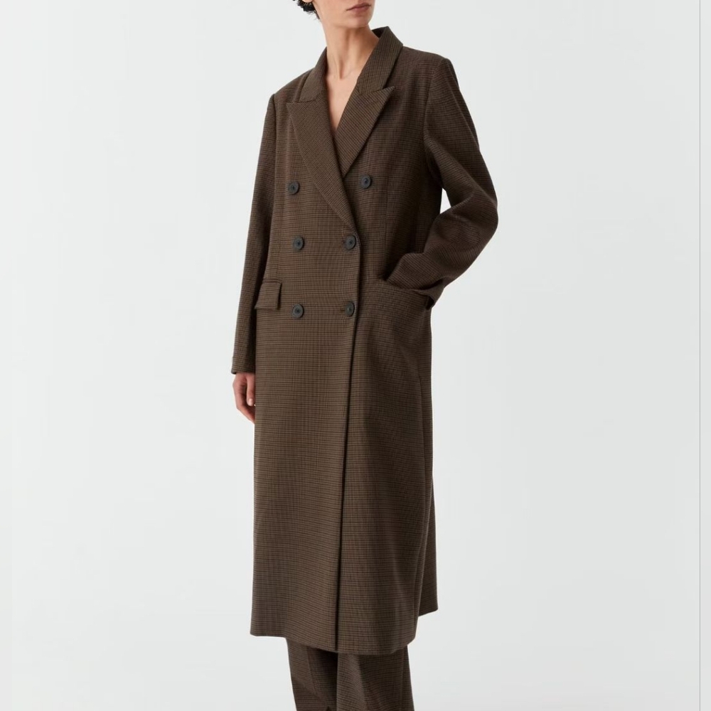 Morrison Double-Breasted Houndstooth Duster Coat - image 2